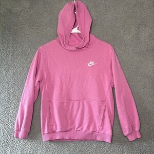 Nike Kids Pink Sportswear Pullover Hoodie Futura Logo Size Large L